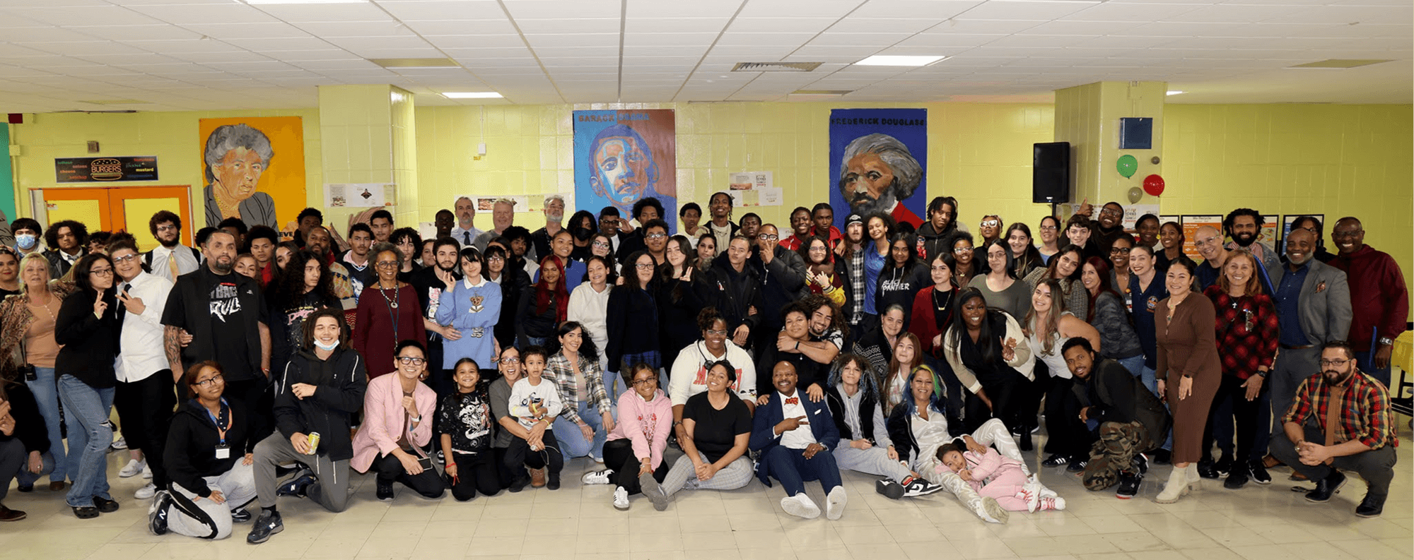 The Lehman YABC community — students, families, and staff gathered in the cafeteria